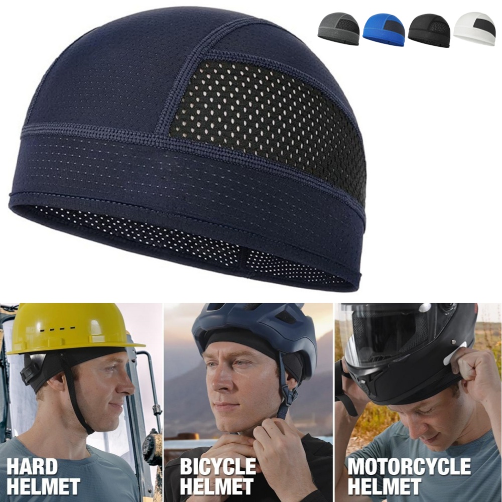 Aero Cycling Helmet - 夏メッシュ薄型ベントビーニーキャップボンネット男性用汗吸収スカルキャップヘルメット下吸湿性サイクリングキャップライダー用
