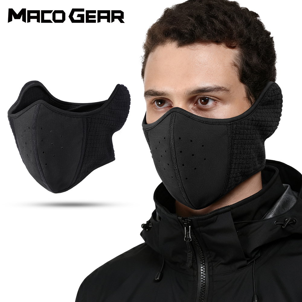 Cycling Gear Weather - 防風オートバイバラクラバ暖かいハーフフェイスマスクサイクリング乗馬スキー再利用可能なバンダナスカーフ耳保護防寒ギア
