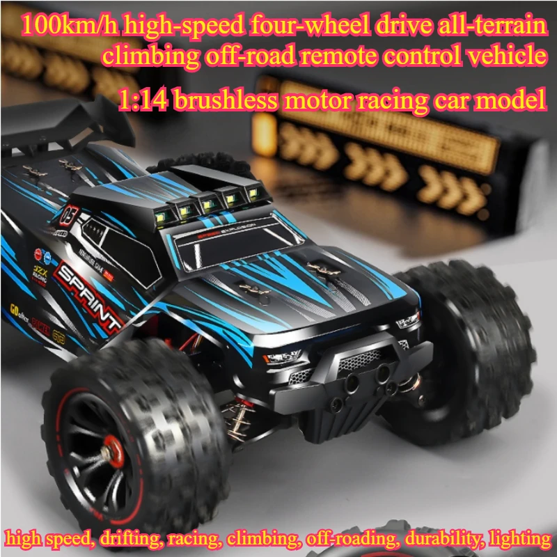 Cycling Gear Rack - 100km/h高速4WD RCカー、1:14ブラシレスモーター搭載クライミングオフロードRCトラック、リモートコントロールカーモデル、面白いギフト、男の子向けおもちゃ
