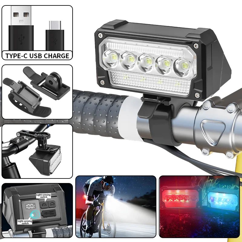 Cycling Gear Charging Station - バイクライト 15LED USB 充電式自転車ヘッドライト防水超高輝度自転車ライト夜間走行用、自転車バイクヘッドライト