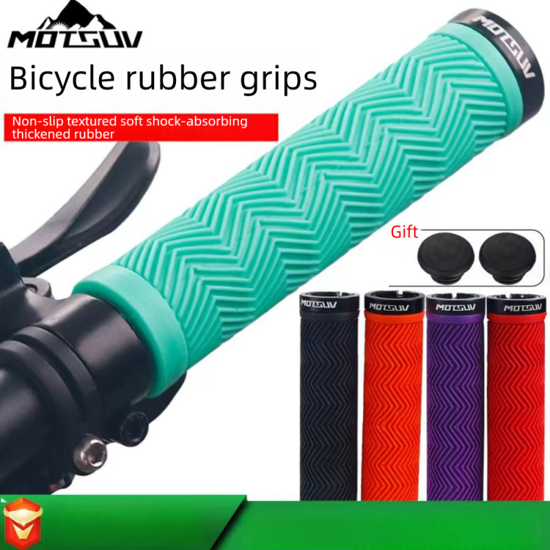 Cycling Gear And Accessories - 1 ペア人間工学に基づいた耐摩耗性自転車ハンドルバーグリップ、滑り止めソフトラバーアルミニウムロックオン MTB 固定ギアサイクリングアクセサリー