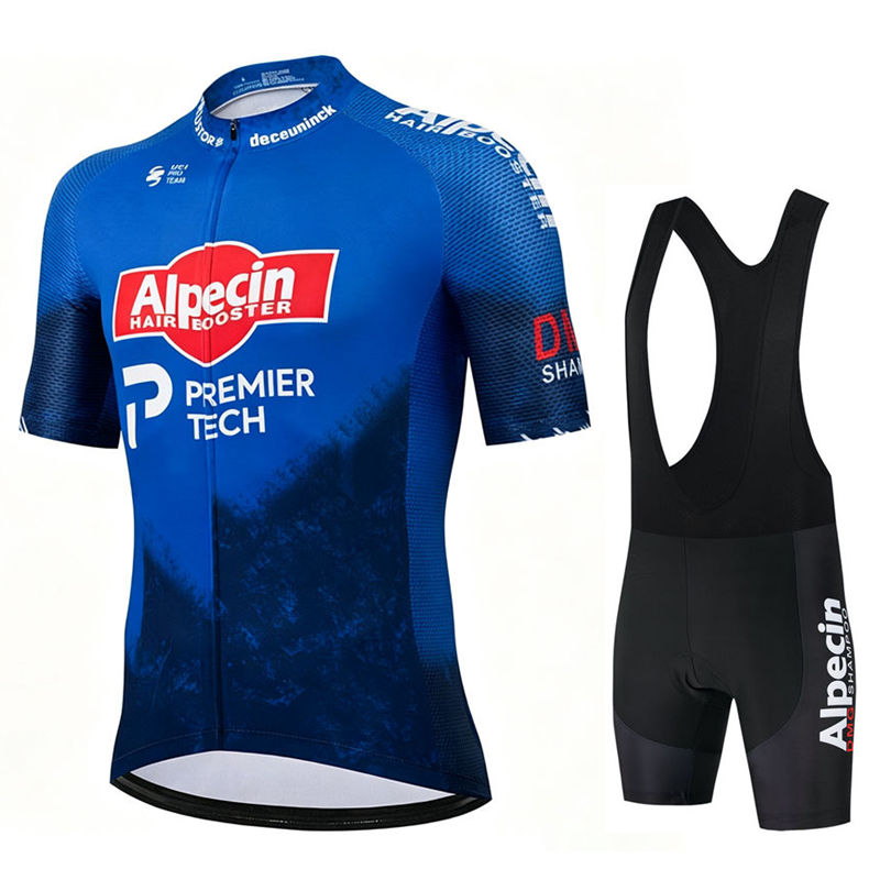 Cycling Gear Outfit - Alpecin プロサイクリングジャージセット男性ビブショーツ自転車半袖 Bicicleta 服バイクマイヨ Ciclismo Hombre