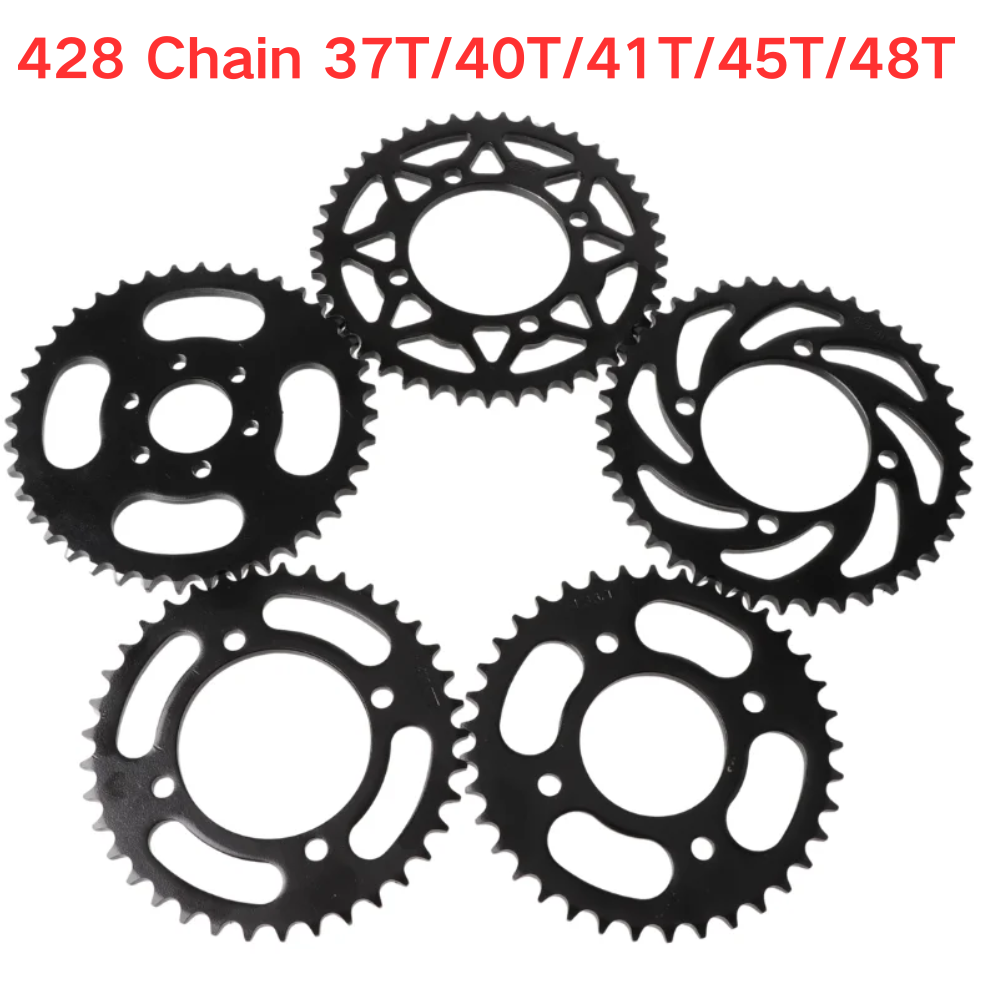Cycling Quads - 428リンク37T/40T/41T/45T/48Tモーターバイク用バックスプロケット、70CC 90CC 110CC 125CC 140cc 250CCピットダートサイクルATVクワッドモーターサイクル用