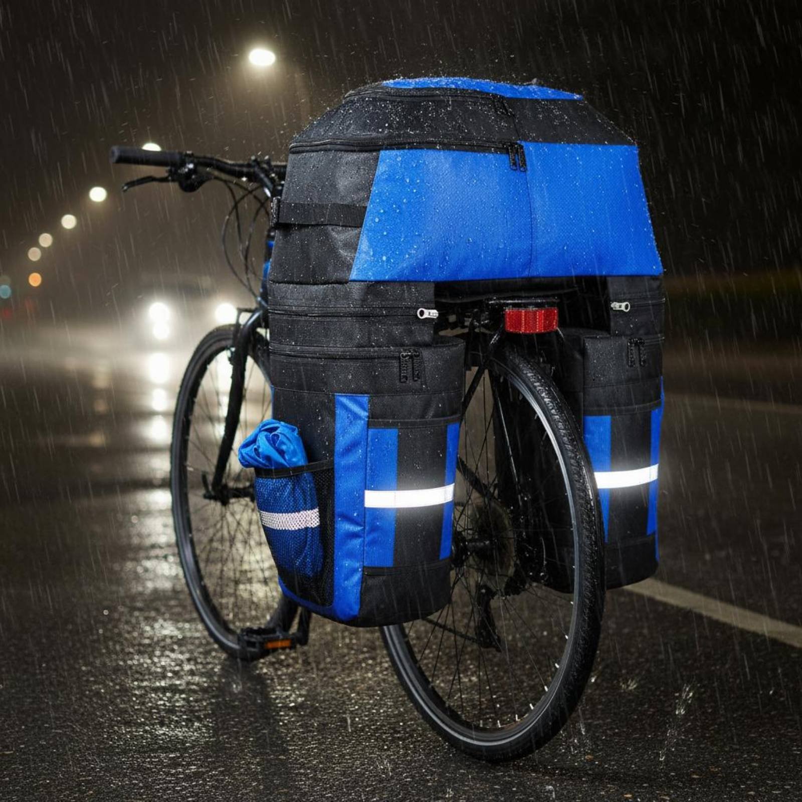 Cycling Gear Weather - リアラックパニアバッグ レインカバー バイクパニアバッグ リアラックパニアバッグ 耐候性サイクリングギア サイクリスト向けに簡単に取り付けられます