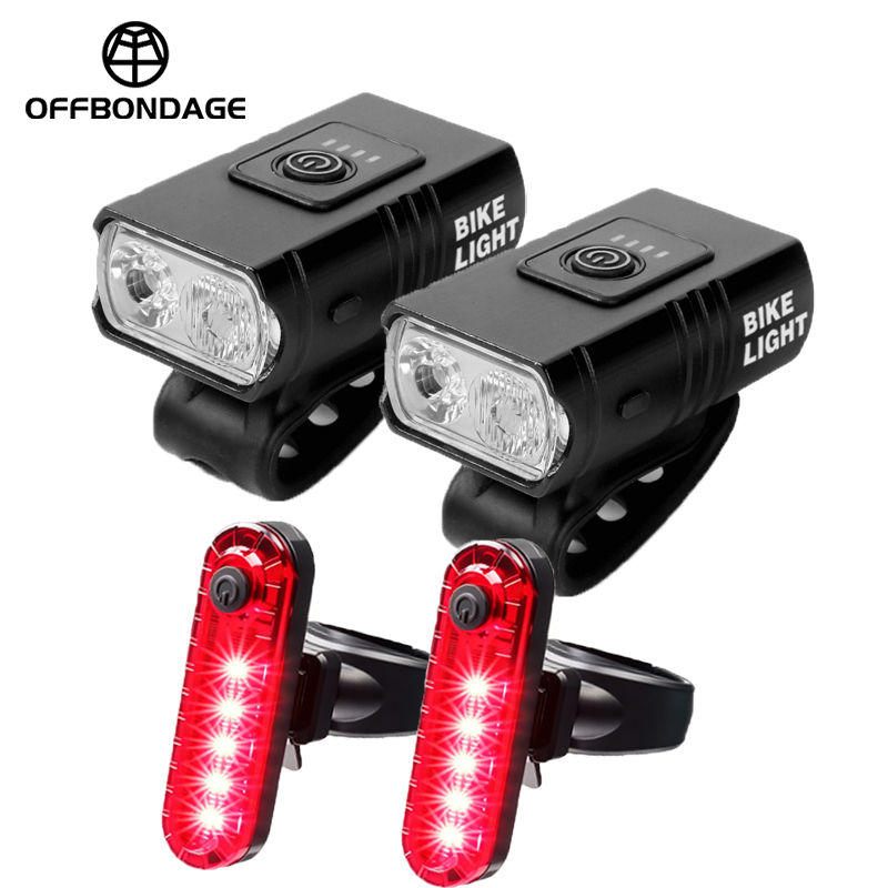 自転車ライトフロントリア LED USB 充電式 MTB ロ - Cycling Gear Charging Station のレビューと価格
