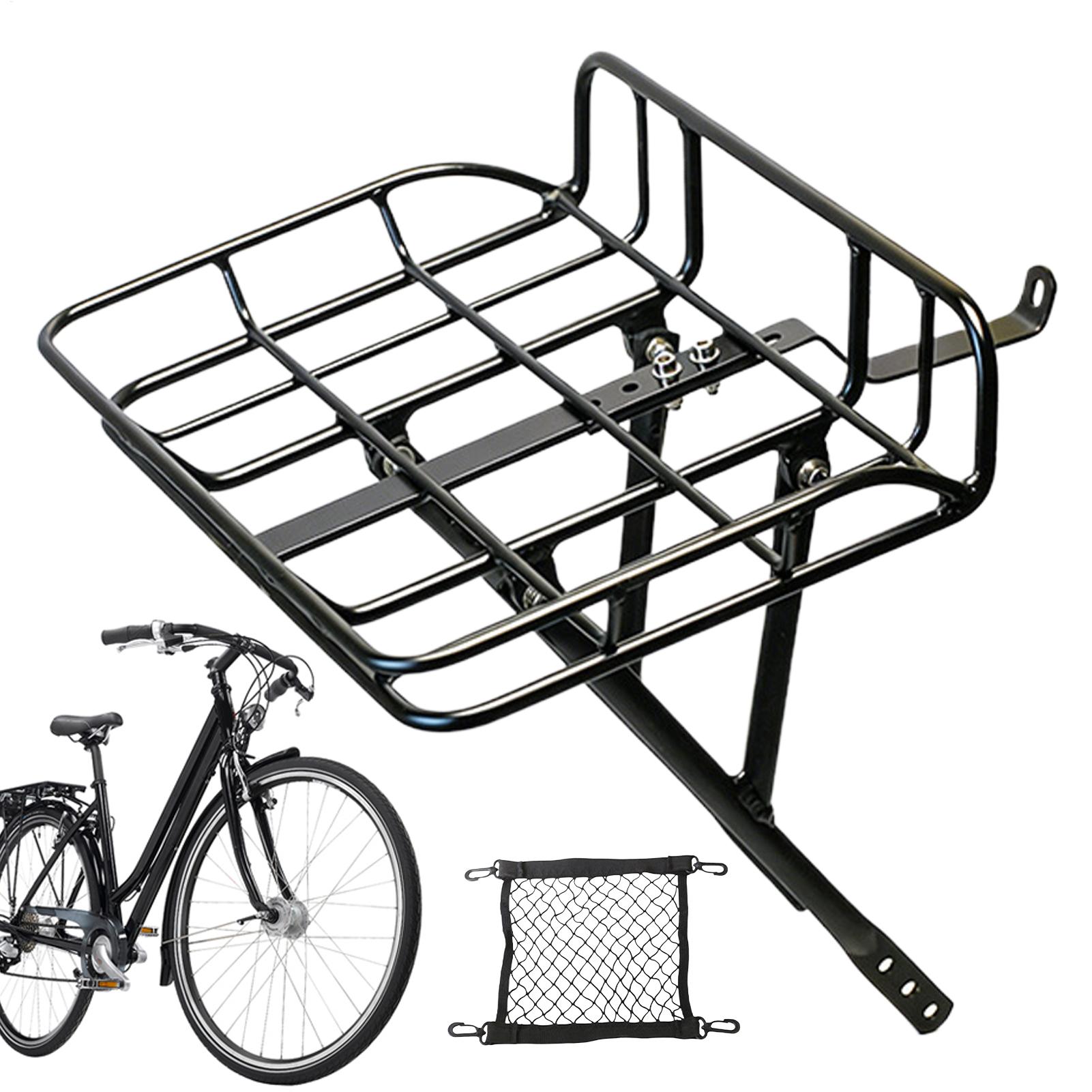 クイックリリース式フロントバイクバスケット 大容量メタルカー - Bike Cargo Rack のレビューと価格