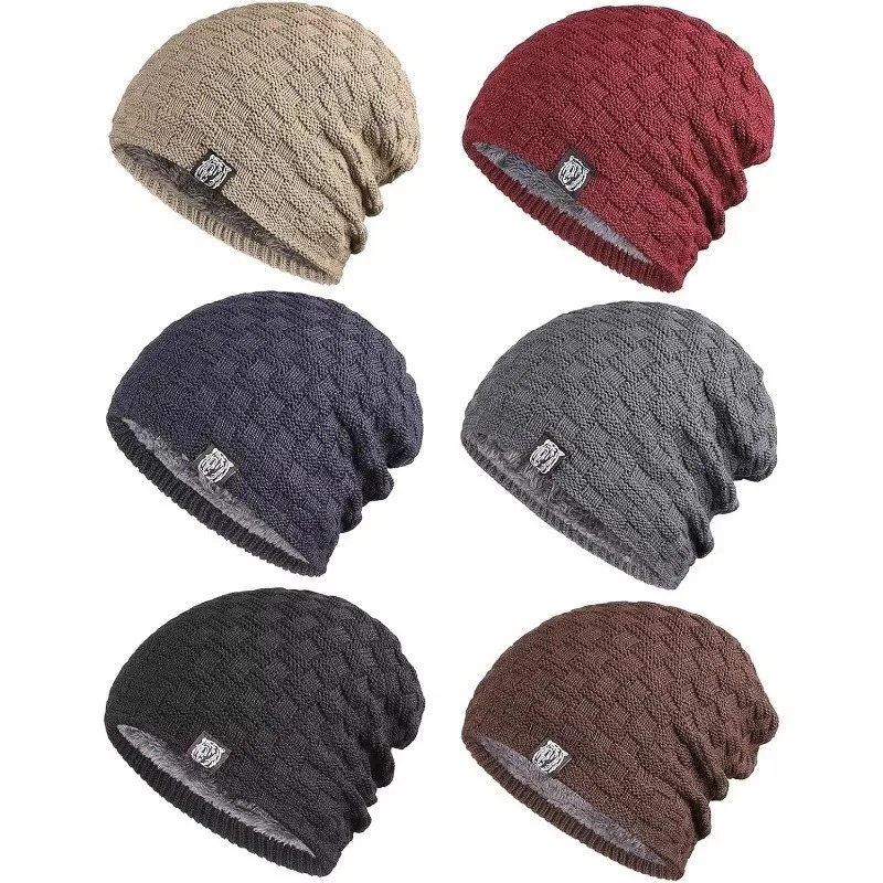 メンズプラッシュ裏地ビーニー冬帽子アウトドアスポーツ保温ニッ - Cycling Gear Weather のレビューと価格