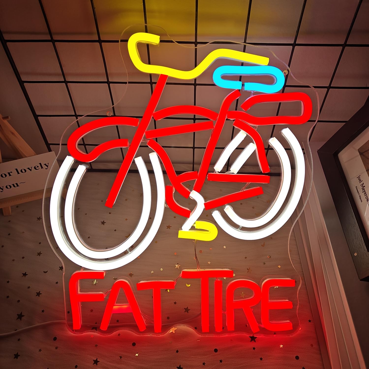 ファットタイヤバイクLEDネオンサインUSB調光式ウォールラ - Cycling Gear Indoor のレビューと価格
