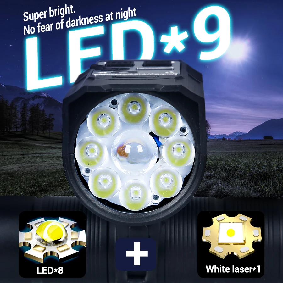 9 LED 自転車ヘッドライト USB 充電式自転車ランプ超 - Cycling Gear Charging Station のレビューと価格