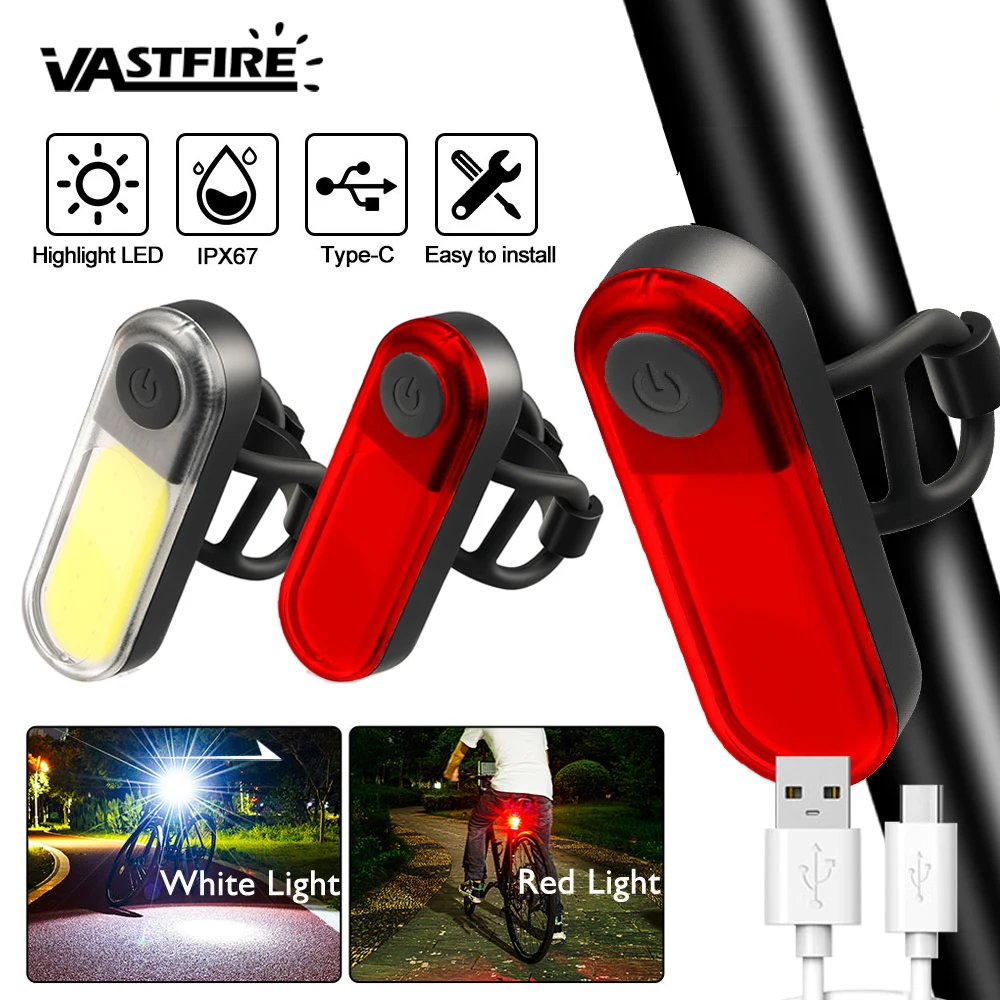 自転車テールライト白 + 赤色光防水乗馬リアライト Led  - Cycling Gear Charging Station のレビューと価格