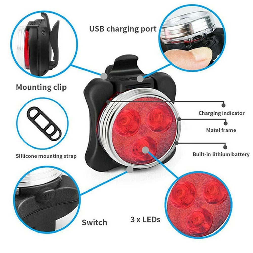 自転車ヘッドライトテールライト屋外ナイトライト警告灯 USB - Cycling Gear Charging Station のレビューと価格