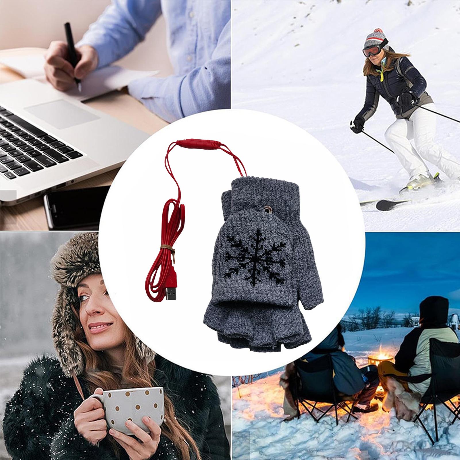 加熱手袋指なし USB 加熱乗馬手袋冬用ギアハンドウォーマー - Cycling Gear Weather のレビューと価格