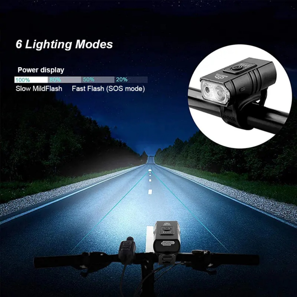 自転車ライト T6 LED フロント USB 充電式 MTB - Cycling Gear Charging Station のレビューと価格