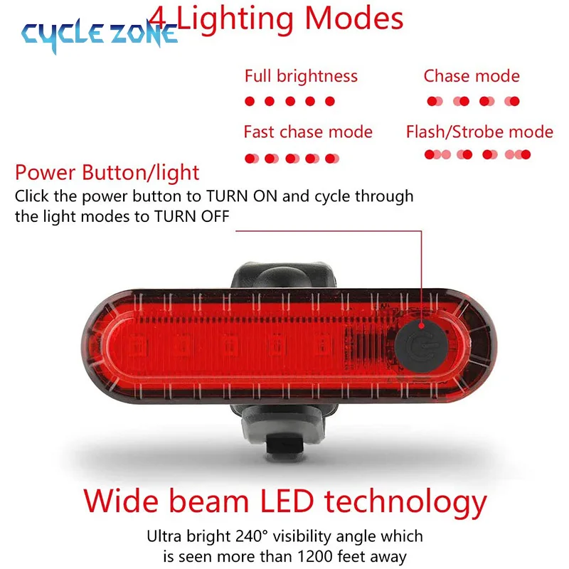充電式LED自転車テールライト,サイクリング安全懐中電灯,明 - Cycling Gear Charging Station のレビューと価格